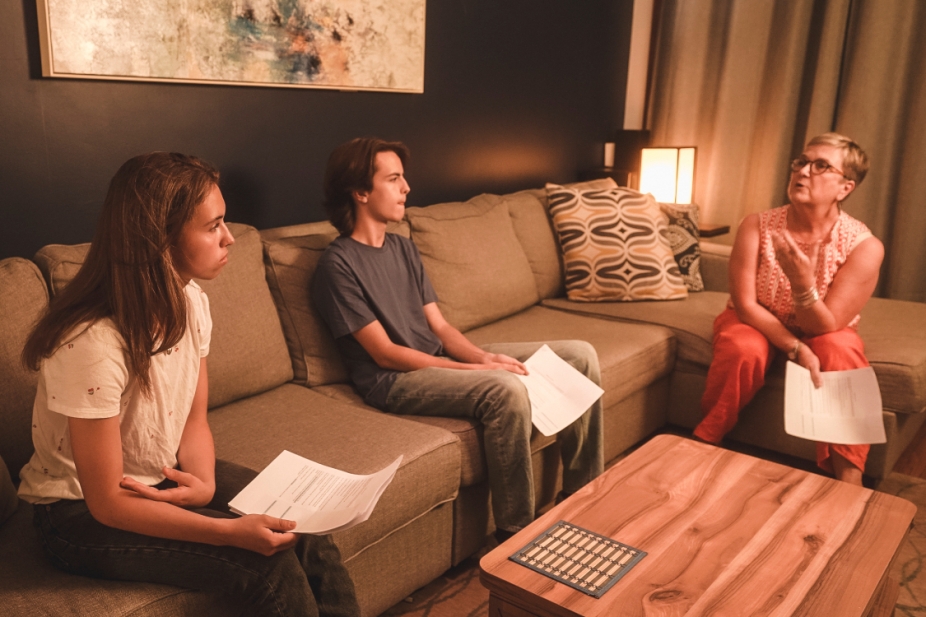 Charlene Senn and two students