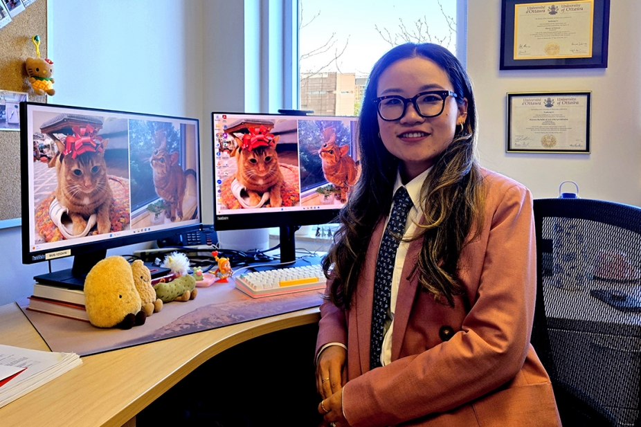 photo of Dr. Yanhong Li seated in her office