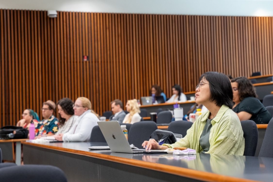 Audience at a conference presentation