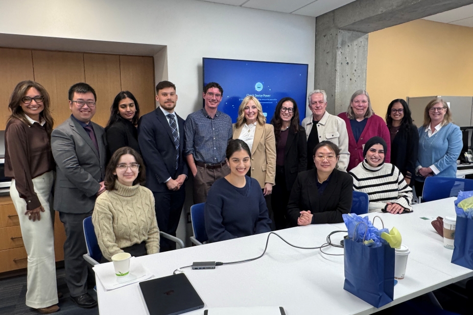 Executive Leadership from Legal Aid Ontario pose for a photo with staff and students from UWindsor&#039;s Community Legal Aid clinic
