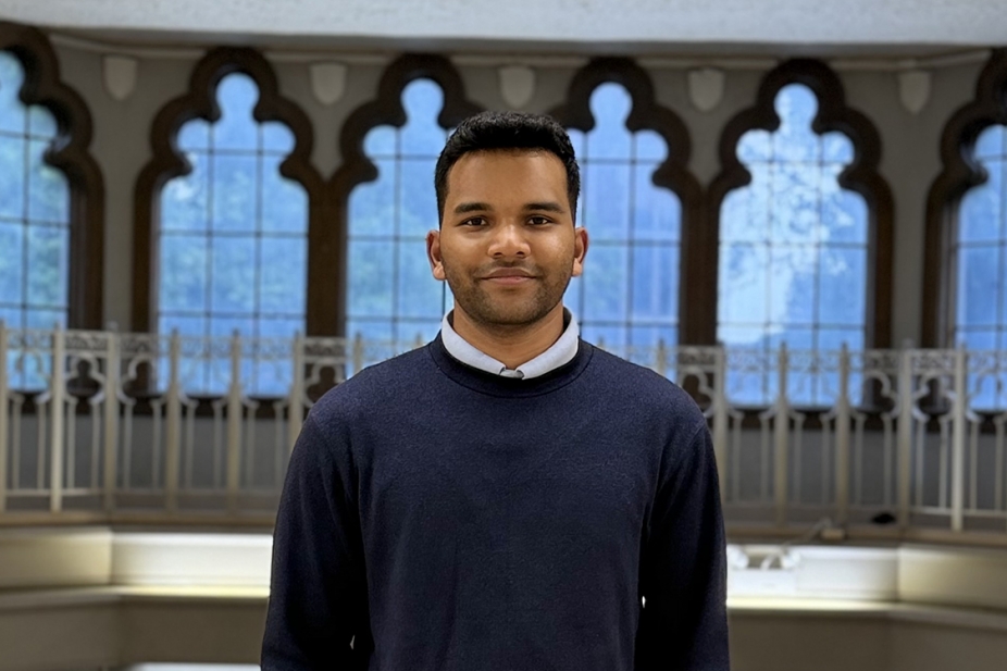 photo of Nishant Gowthaman standing in Dillon Hall