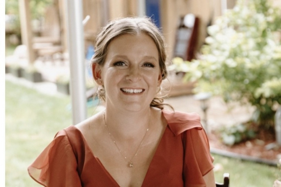 Jamie Holmes pictured in an outdoor garden