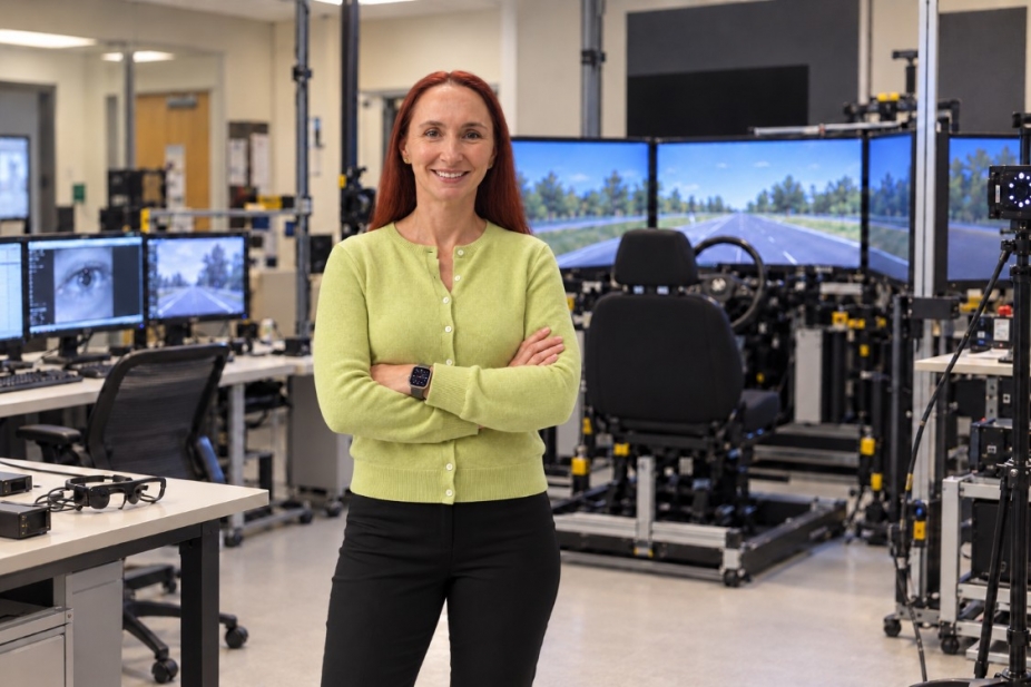 Julie Webeck in the ergonomics lab