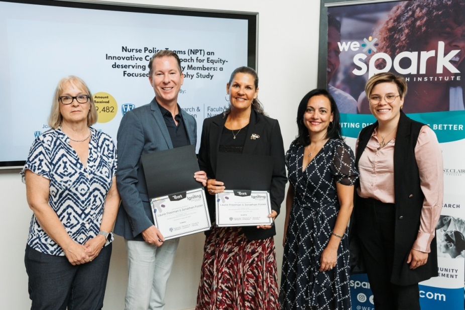 Laurie Freeman is pictured with local hospital and WESpark partners.