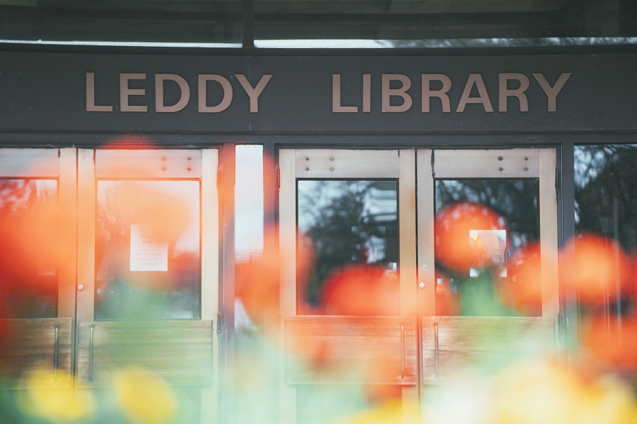 Leddy Library entrance.