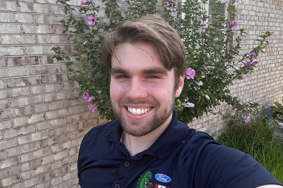 photo of Luke Laforest outside of his home