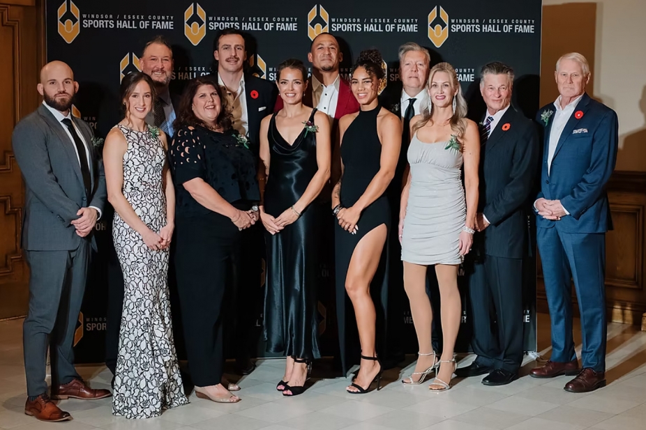 Group photo of Windsor-Essex County Sports Hall of Fame Inductees.