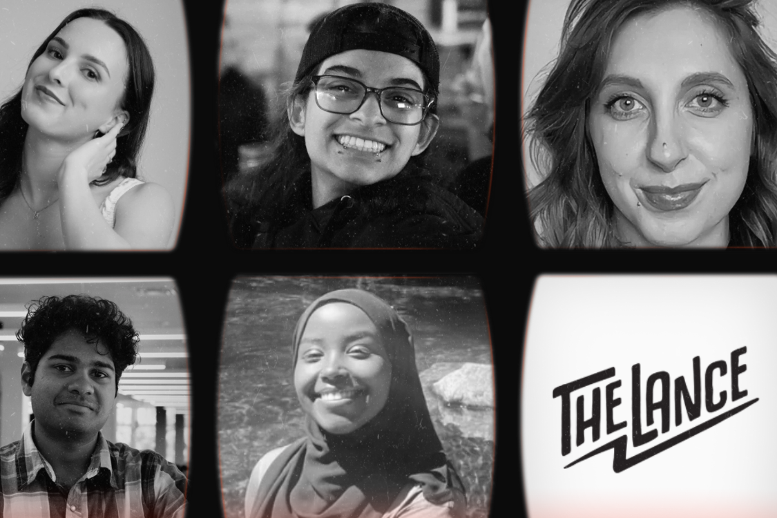 Headshots of each of the Lance staff with the logo for the Lance