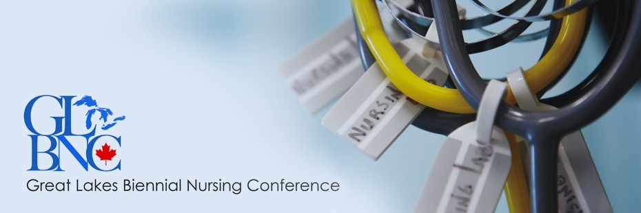 Great Lakes Biennial Nursing Conference logo with closeup of tags