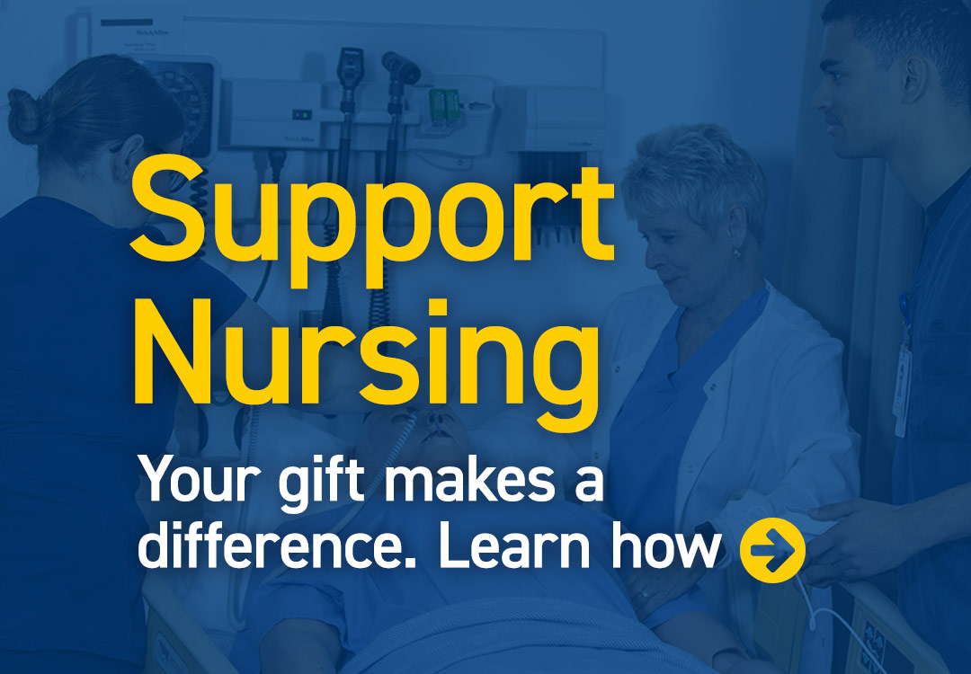 Support Nursing text over blue background
