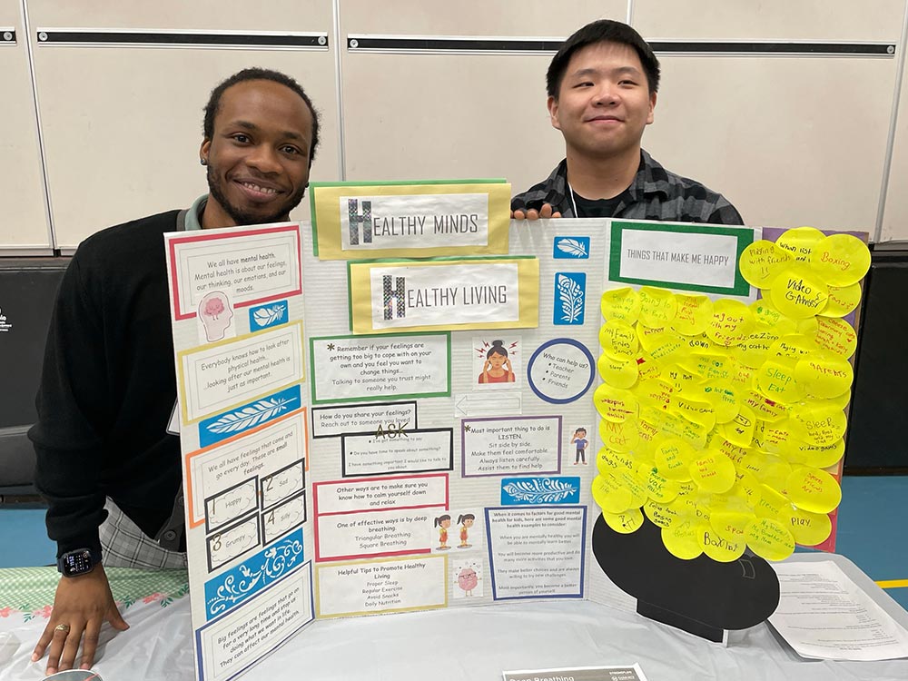 Nursing placement students at the healthy minds awareness display