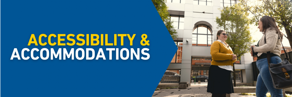 Two person talking in front of a big building