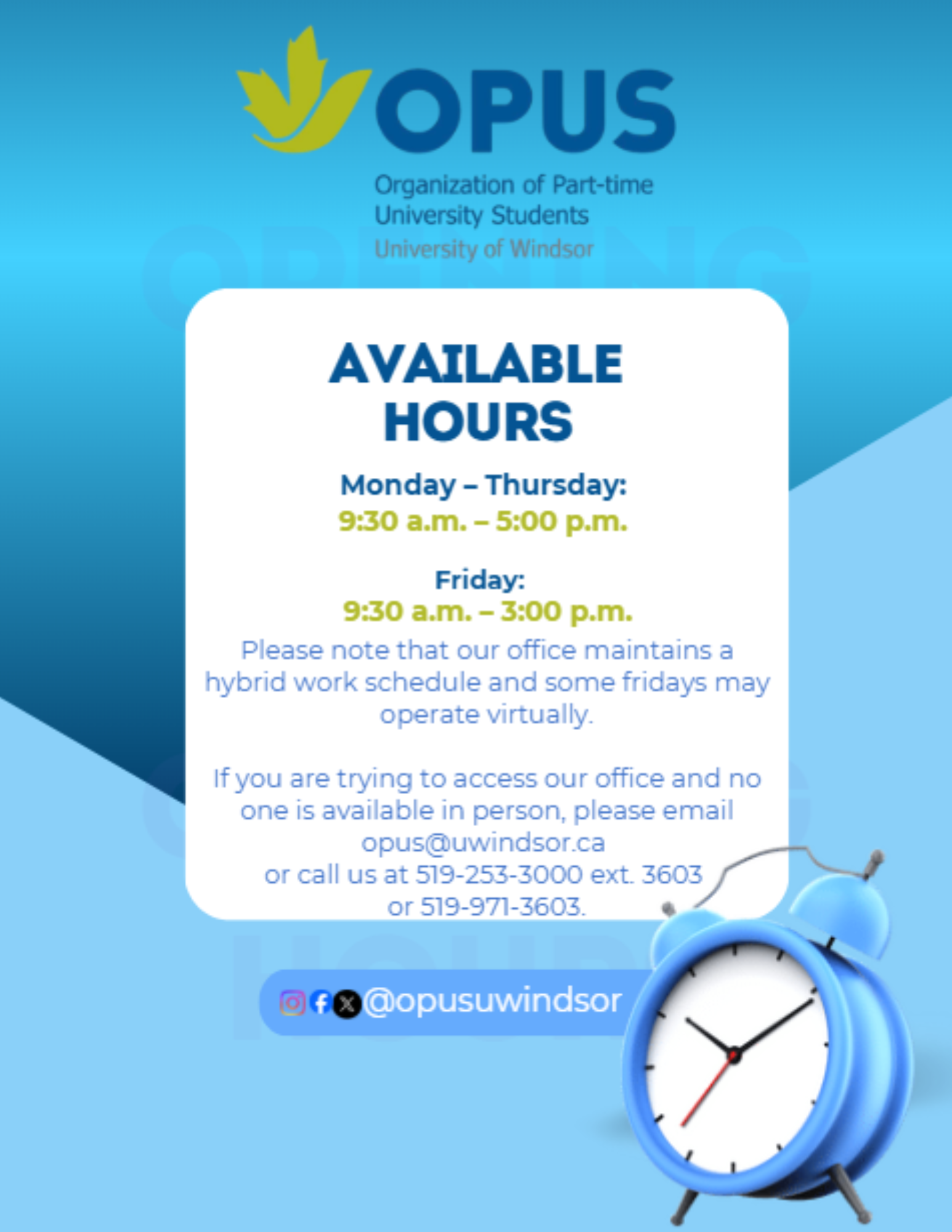 OPUS Office Hour
