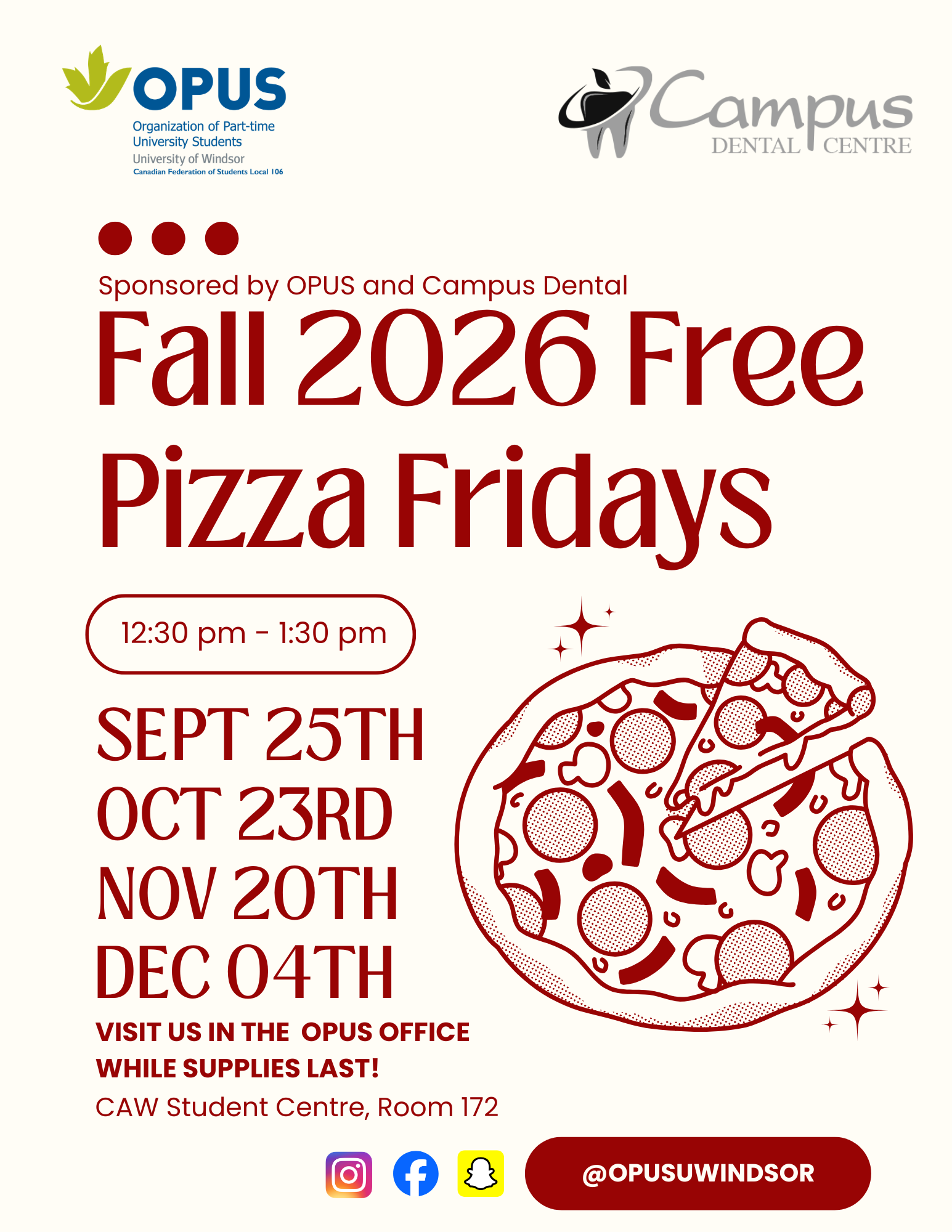 Fall Free Pizza Friday