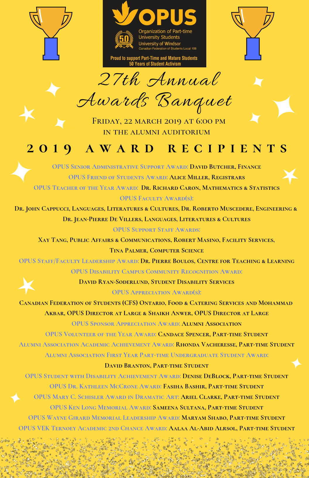 27th banquet awards poster