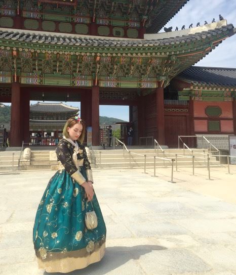 Sam Penny in traditional Korean dress