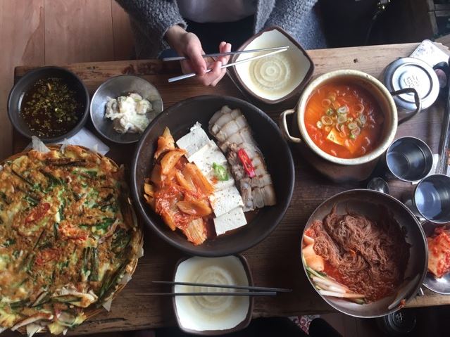 A traditional Korean meal
