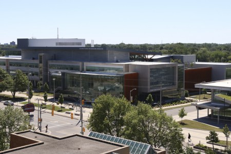 Aerial shot of campus