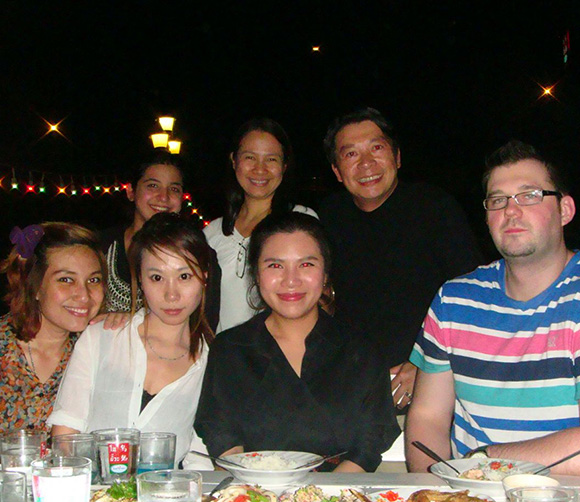 Group photo at dinner