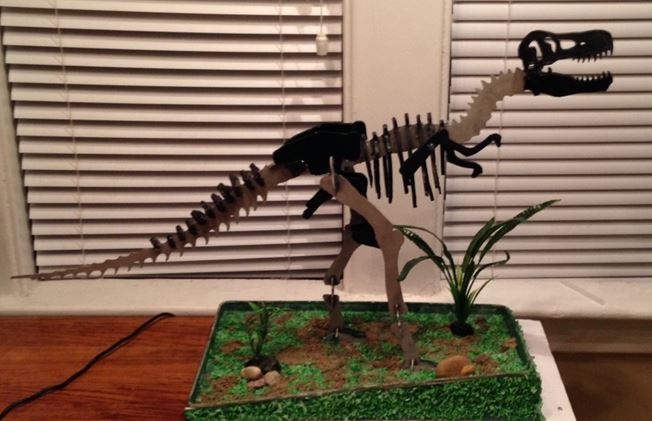 Assembled model of dinosaur