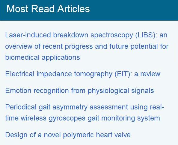Review paper on biomedical applications of LIBS cited as "most read" by journal