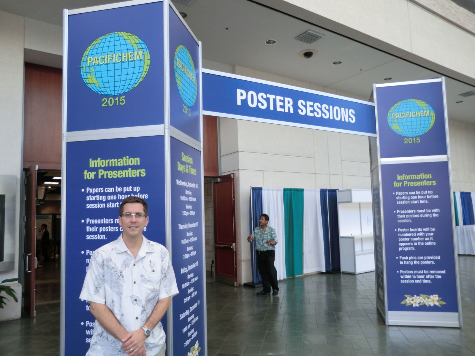 Professor Rehse outside the poster exhibition hall