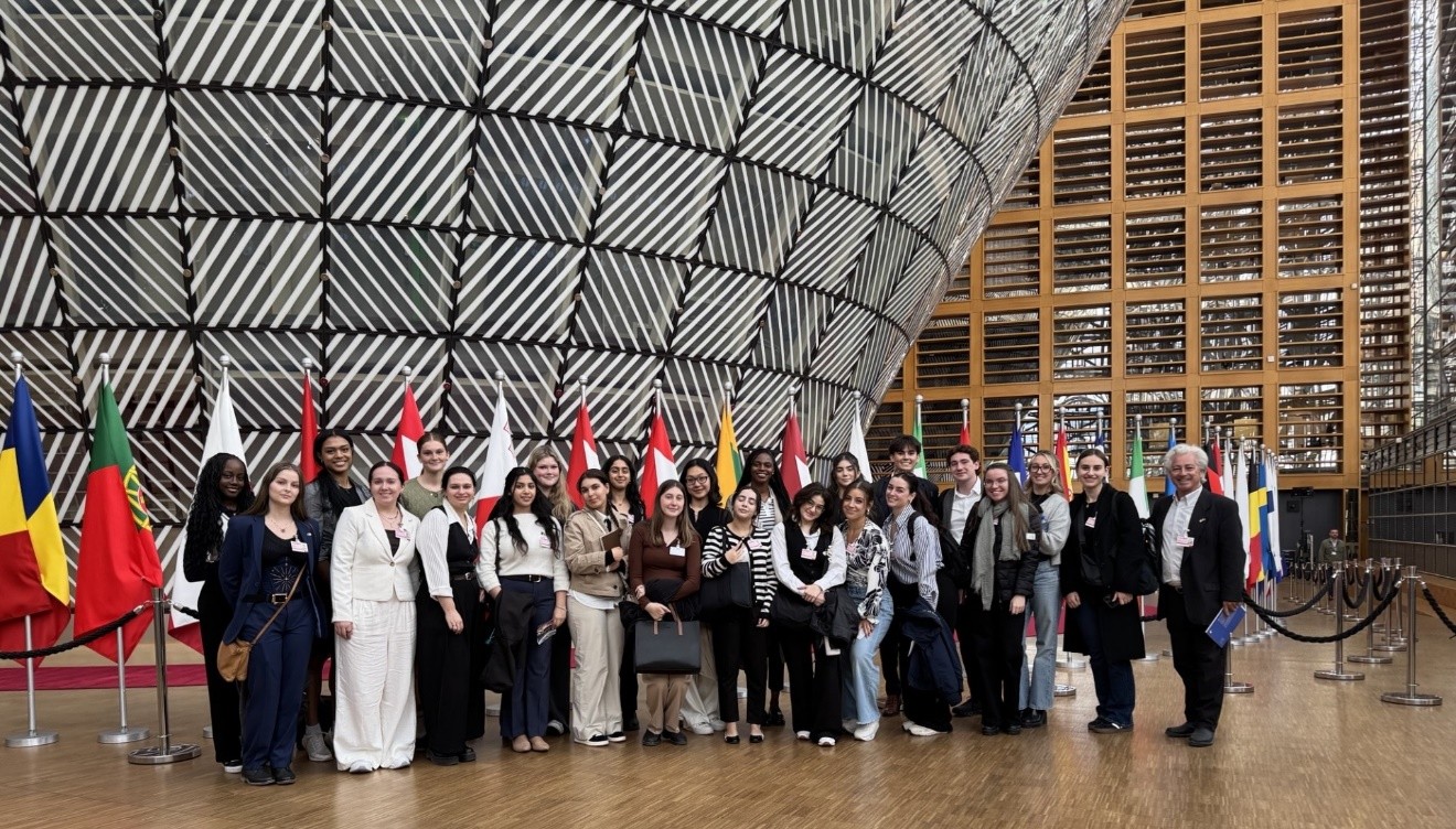 Students at the European Council where heads of states meet