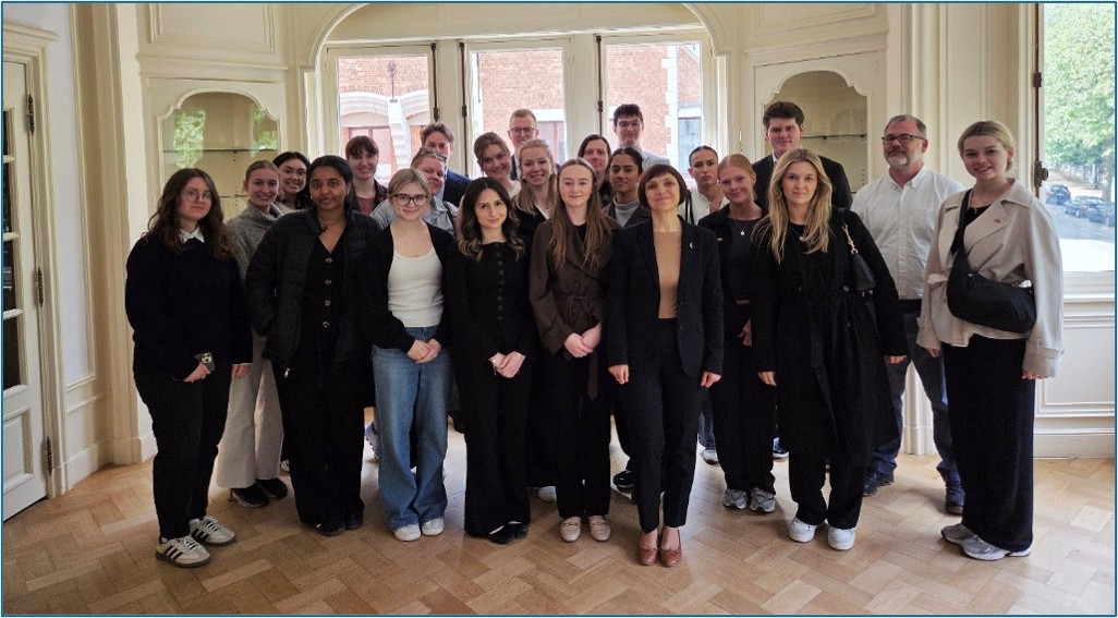Group of students visiting with the Deputy Head of the Mission of Ukraine to the EU