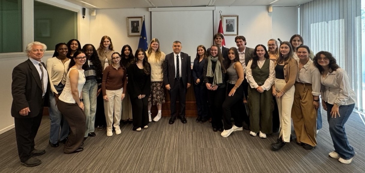students with Ambassadpr HE Faruk Kamakci, May 2025