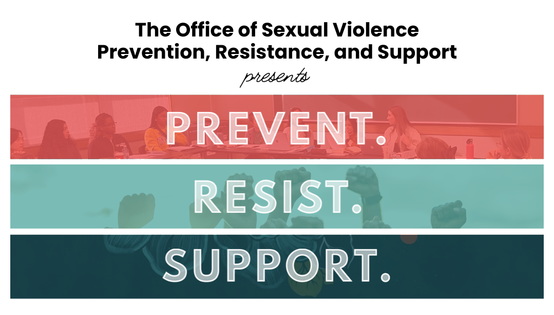 The Office of Prevention, Resistance, and Support presents Prevent. Resist. Support.