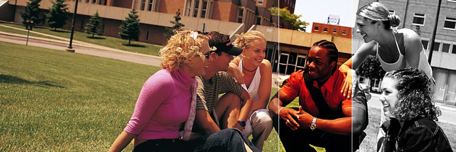 Students on the residence quad