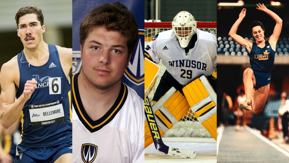 Track and field standout Corey Bellemore, two-sport athlete Brian Jones, record-setting goaltender Parker Van Buskirk, and long jump champion Gisele Poulin will be inducted into the University of Windsor Alumni Sports Hall of Fame on Sunday, Nov. 16, in A