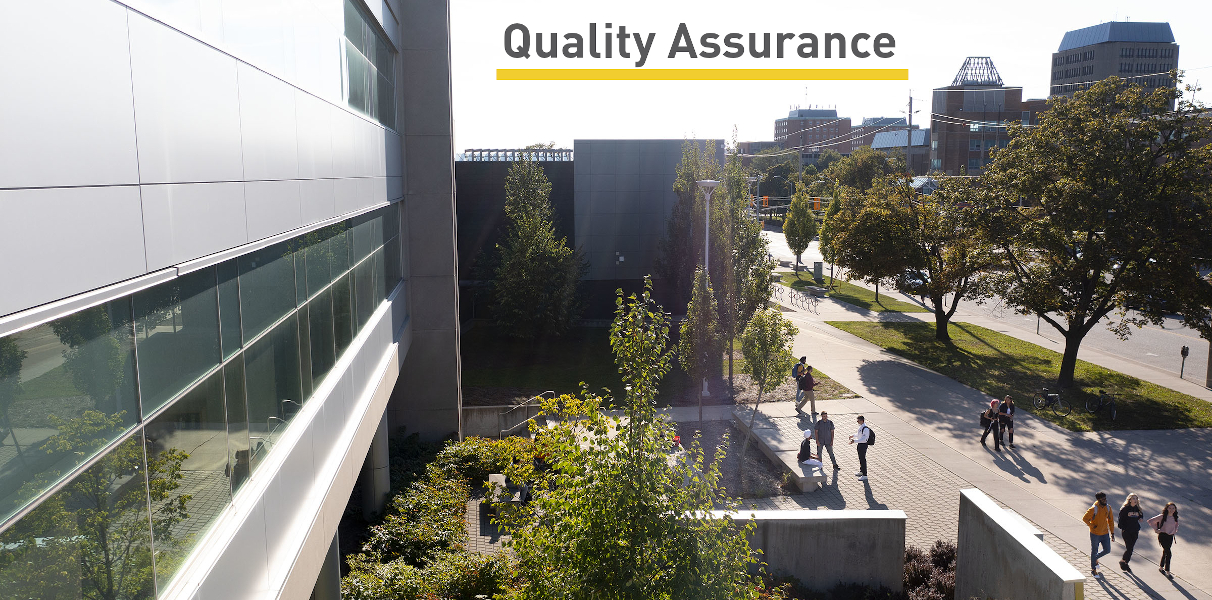 A view of the main University of Windsor campus along Wyandotte Street, with the Centre for Engineering Innovation on the left, looking west