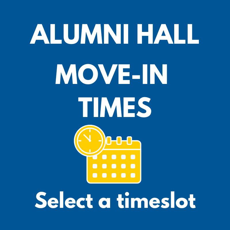 Alumni Hall move in times