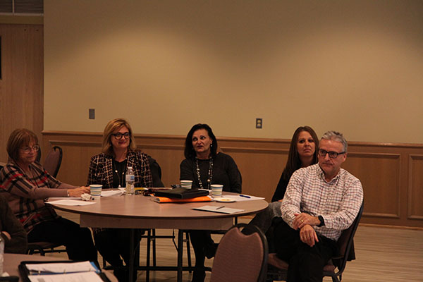 Guest table, Cheryl Pagliioni, Rita LaCivita, Anna Kirby, Marion Doll, and Dr. Gordon.