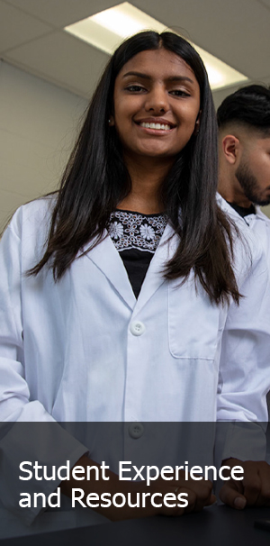 Student in a lab coat