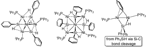 TOC: Structural Similarities in Dinuclear, Tetranuclear, and Pentanuclear Nickel Silyl and Silylene Complexes Obtained via Si-H and Si-C Activation