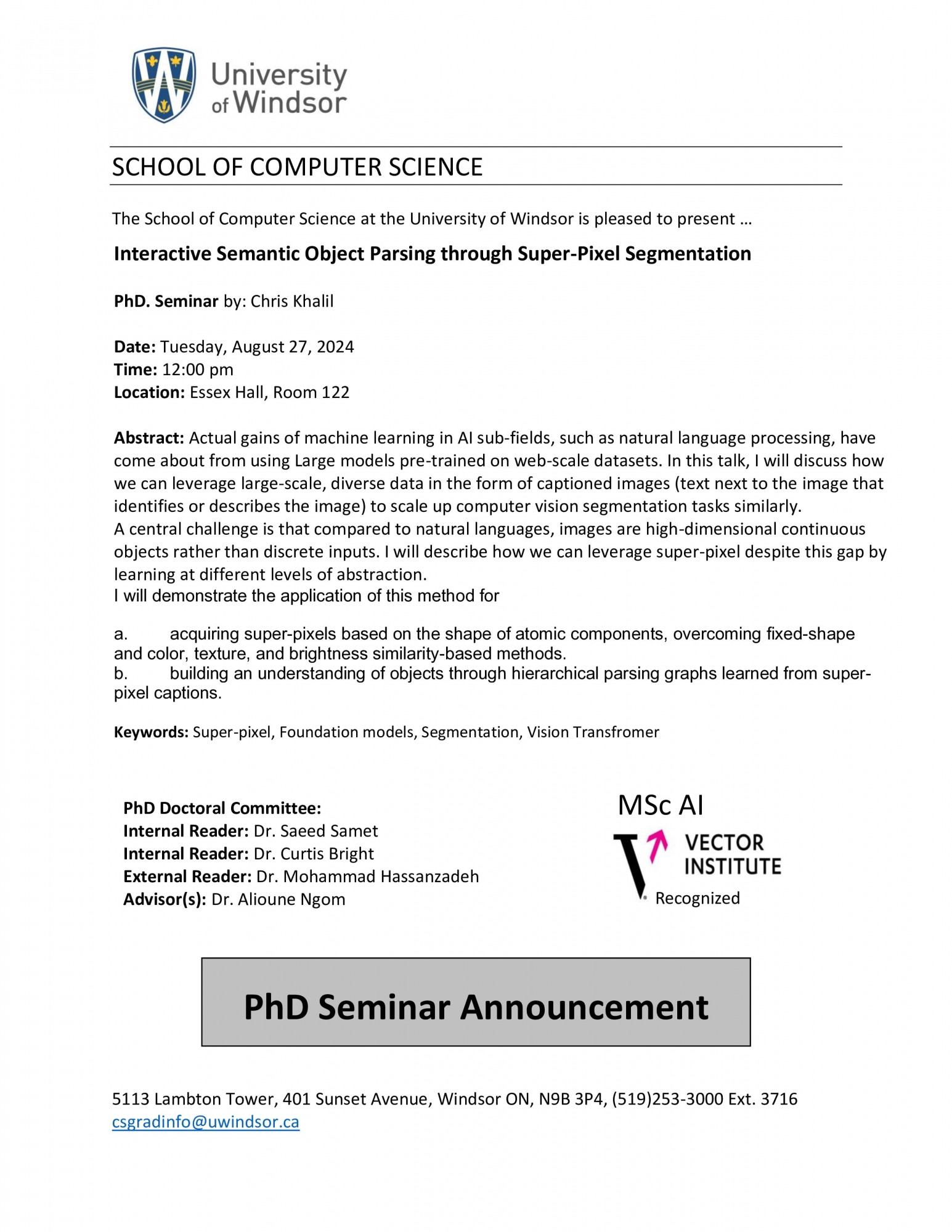 PhD. Seminar by: Chris Khalil