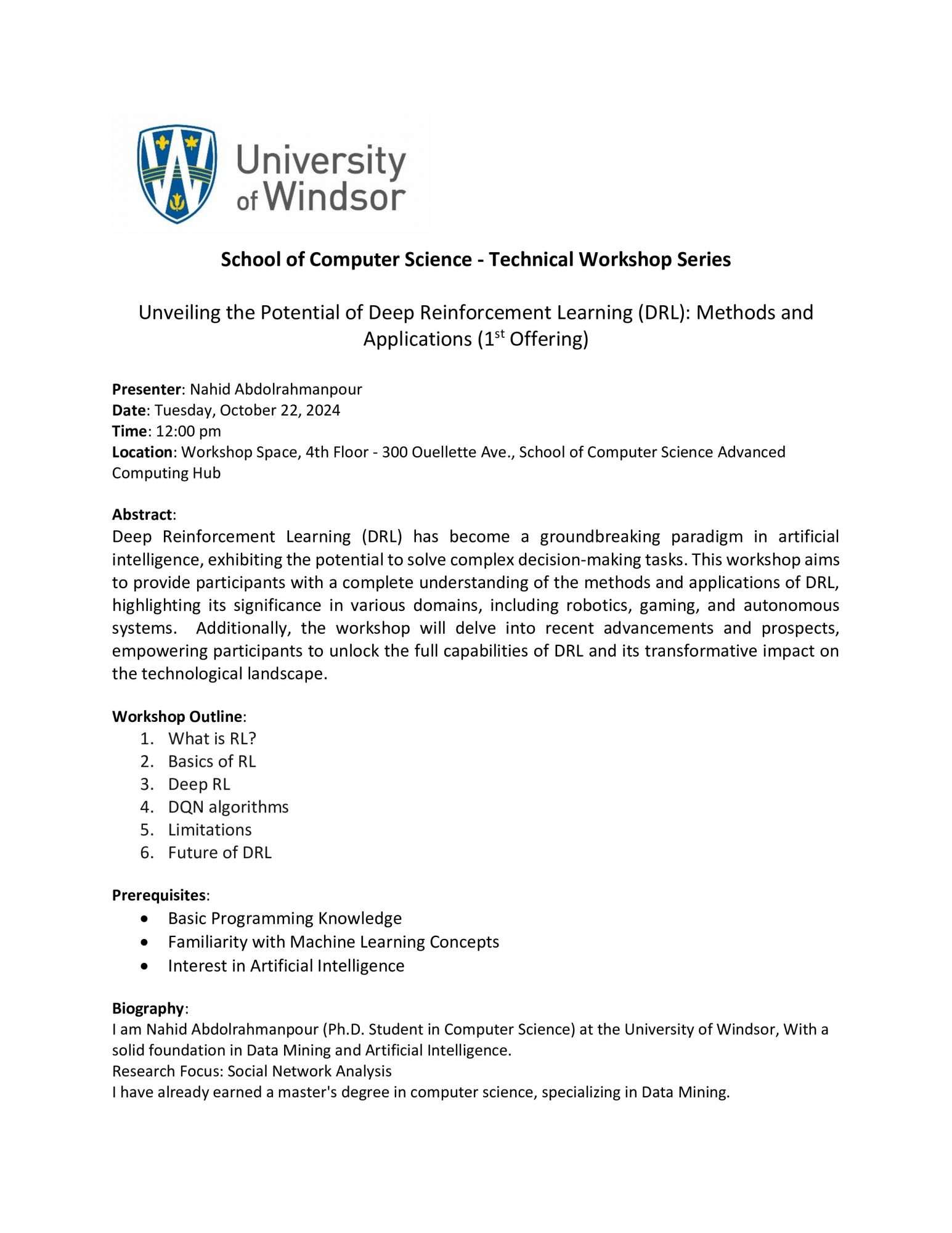 Unveiling the Potential of Deep Reinforcement Learning (DRL): Methods and Applications (2nd Offering) by Nahid Abdolrahmanpour