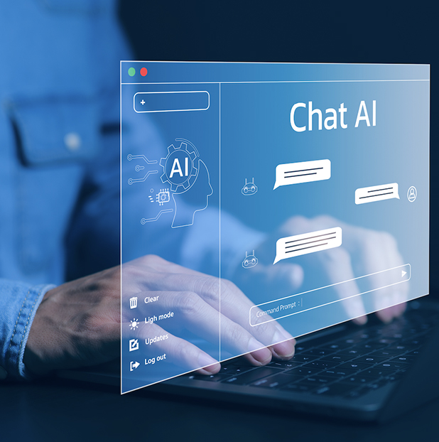 computer screen reading Chat AI