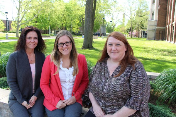 From left to right: Applied social psychology doctoral candidates, Twiladawn Stonefish , Ashlyne O'Neil  and Joan Craig were enlisted by the Higher Education Quality Council of Ontario to survey provincial colleges for the study, The Recruitment of Underr