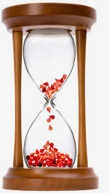 Hourglass with blood instead of sand