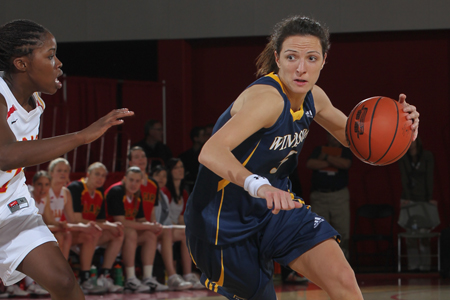 Tamara Jarrett guarding Bojana Kovacevic: photo by David Moll