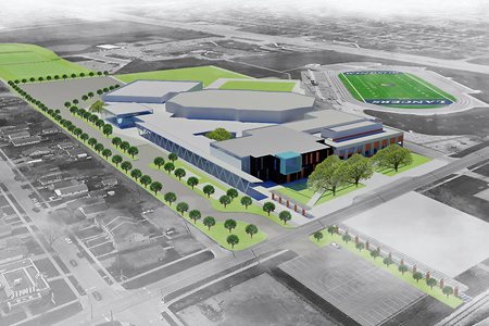 Conceptual drawing of Lancer Sport and Recreation centre