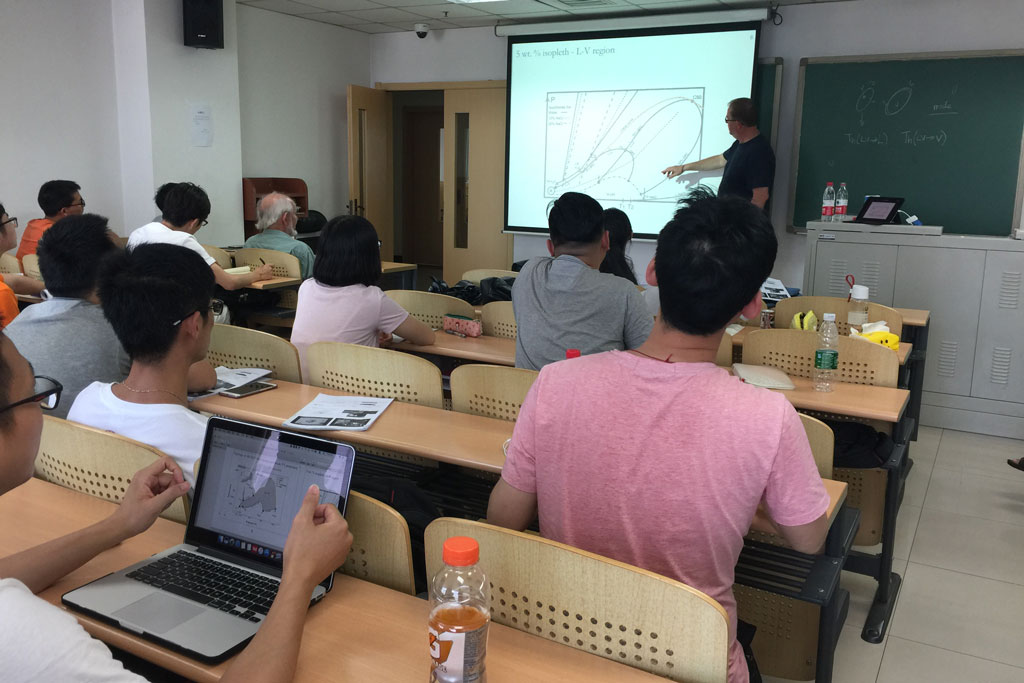 Dr. Iain Samson instructs a course on metals and fluids at the China University of Geosciences, Beijing on June 26, 2017.