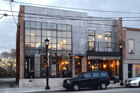 street view of the newly opened Sandwich Brewing Company. Architect Jason Grossi