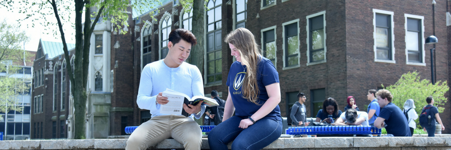 students outside Dillon Hall