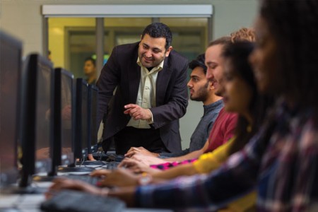 Teacher demonstrating to students