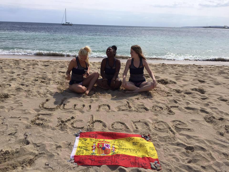 Shaun, Jade and Sarah on exchange in Spain at the beach