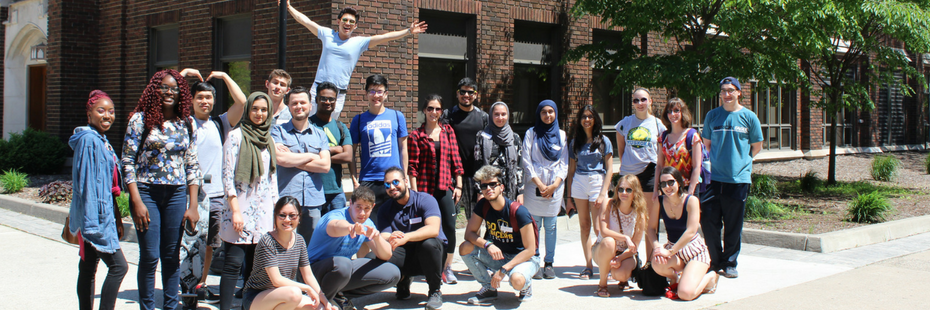 Group of student staff posing together after their training day